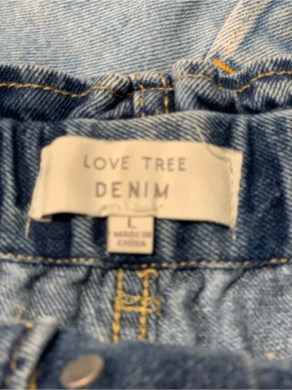 Love Tree High-Waist Distressed Paper Bag Style Shorts  Size-Large Y2K Grunge - Picture 2 of 4